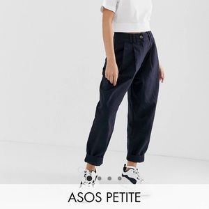 ASOS DESIGN Petite ovoid pleat front pegged pants